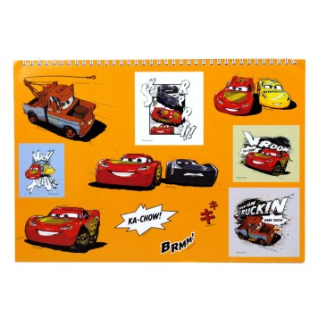 Disney Cars Vroom A/4 spiral sketchbook with 40 pages and stickers