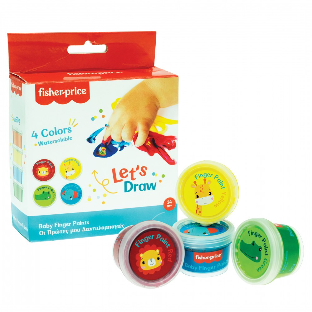 Fisher-Price Let's Draw baby finger paint 4 pcs