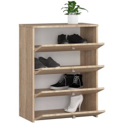 Szafka na buty 4 uchylne drzwiczki 60 cm - dąb sonoma