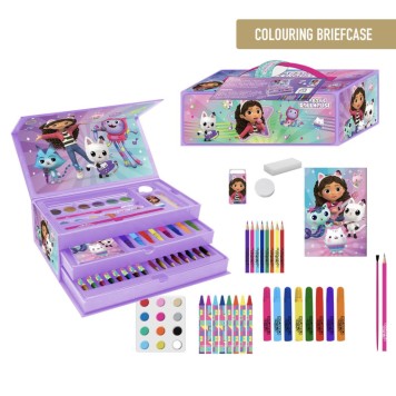 Gabby's Dollhouse stationery set in suitcase