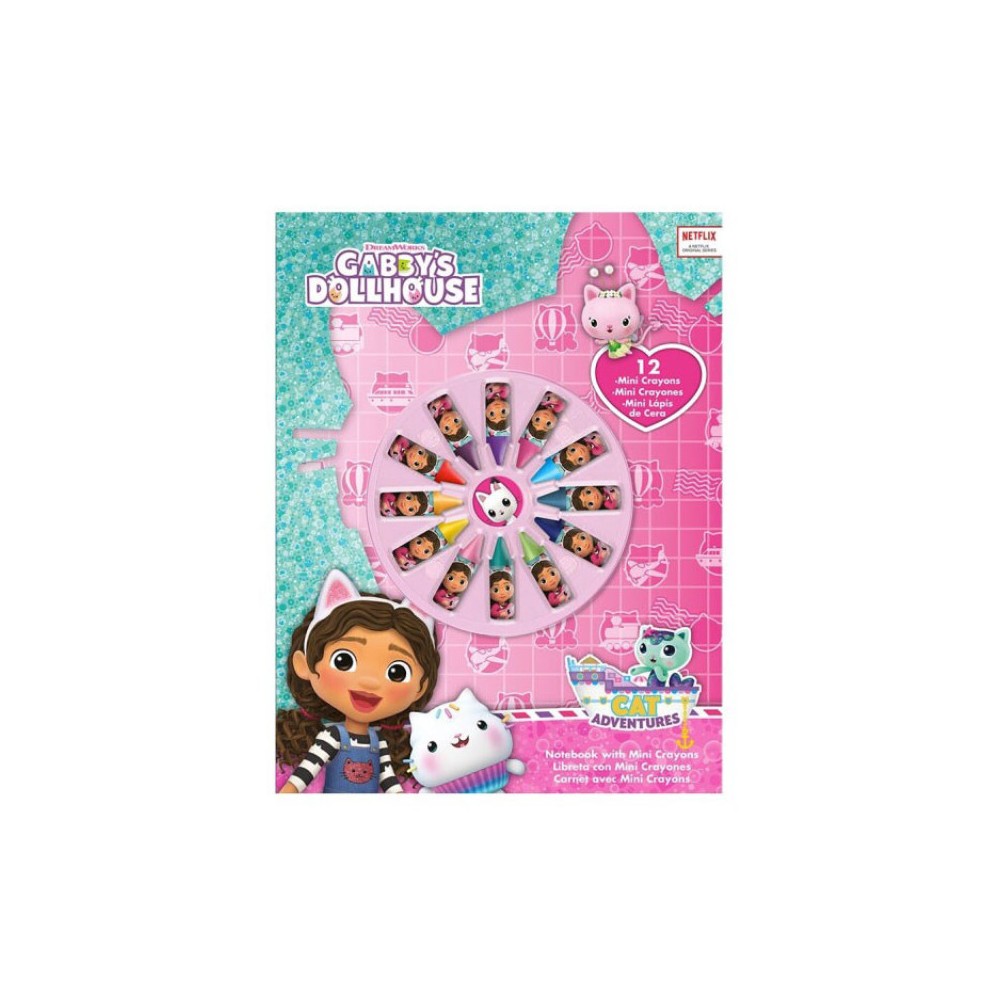 Gabby's Dollhouse Smoothie Land notebook + mini crayon set