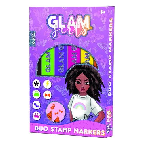 Girl Power Glam Girls Nora marker and stamp set 6 pcs