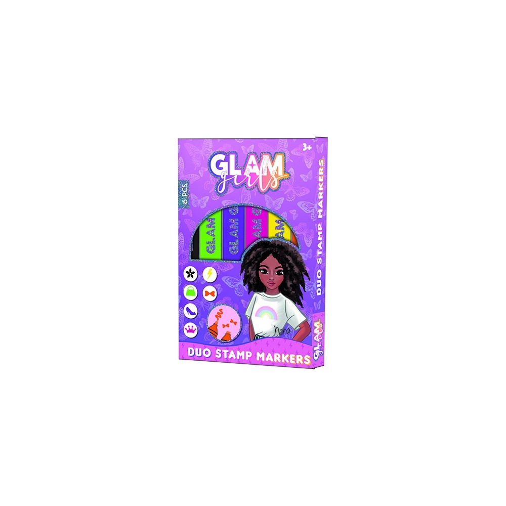 Girl Power Glam Girls Nora marker and stamp set 6 pcs