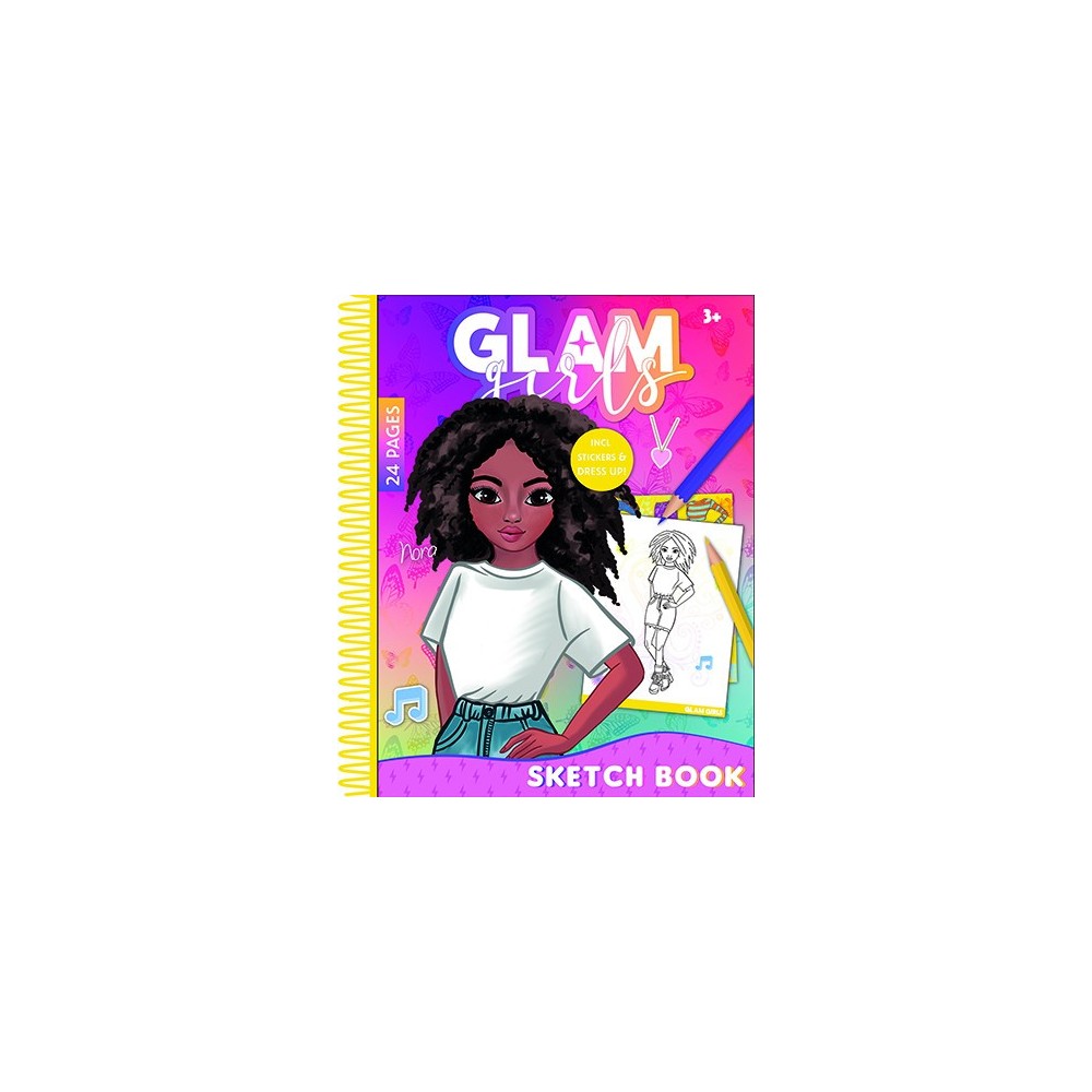 Girl Power Glam Girls Nora spiral sketchbook with 24 sheets and stickers