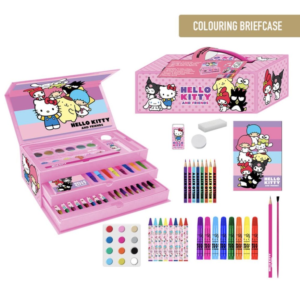 Hello Kitty Friends stationery set in suitcase