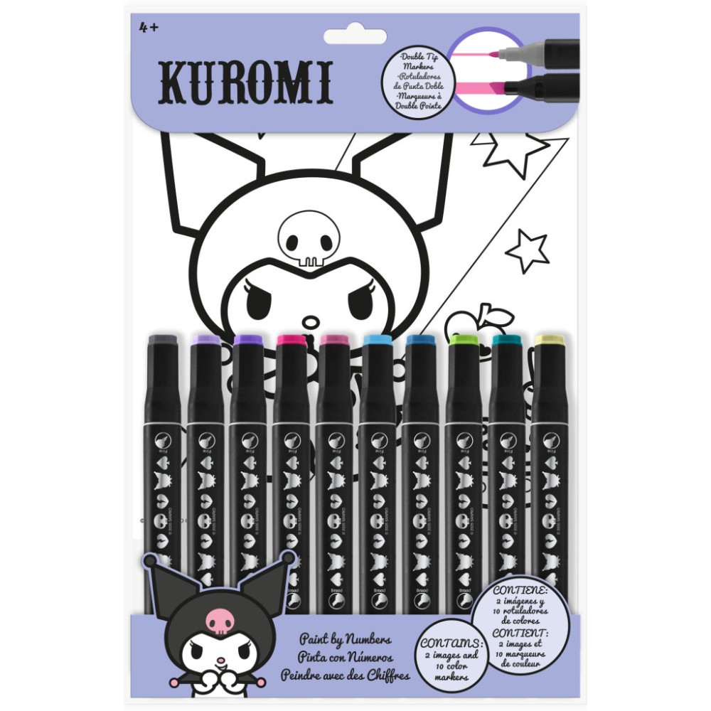 Hello Kitty Kuromi coloring by numbers