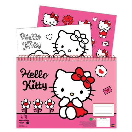 Hello Kitty Sweetheart A/4 spiral sketchbook with 40 sheets and stickers
