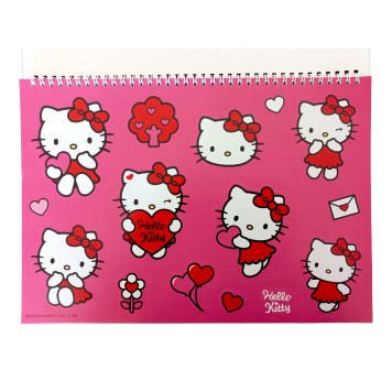 Hello Kitty Sweetheart A/4 spiral sketchbook with 40 sheets and stickers