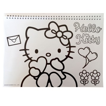 Hello Kitty Sweetheart A/4 spiral sketchbook with 40 sheets and stickers