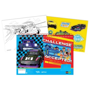 Hot Wheels Challenge A/4 spiral sketchbook with 40 sheets and stickers