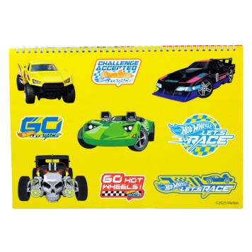 Hot Wheels Challenge A/4 spiral sketchbook with 40 sheets and stickers