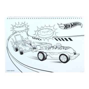 Hot Wheels Challenge A/4 spiral sketchbook with 40 sheets and stickers