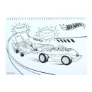 Hot Wheels Challenge A/4 spiral sketchbook with 40 sheets and stickers