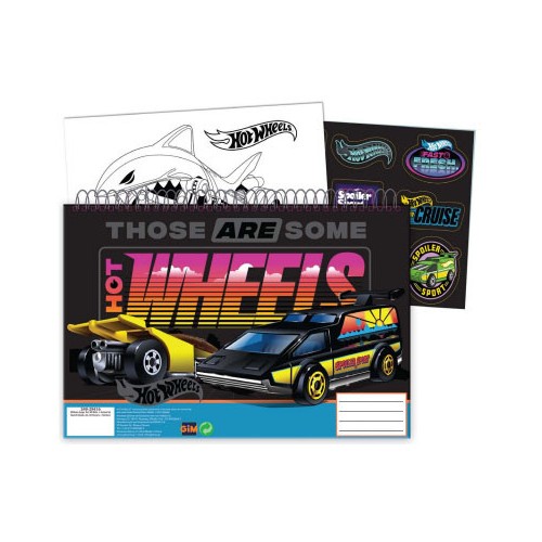 Hot Wheels Flame Runner A/4 spiral sketchbook with 40 sheets and stickers