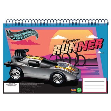 Hot Wheels Flame Runner A4 spiral sketchbook, 30 sheets