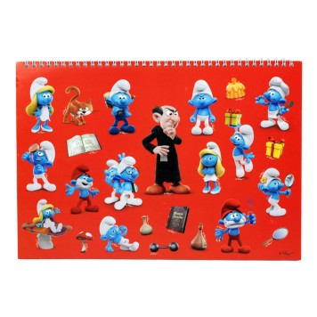 Smurfs Village  A/4 spiral sketchbook with 40 sheets and stickers