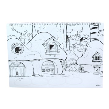 Smurfs Village  A/4 spiral sketchbook with 40 sheets and stickers