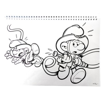 Smurfs Village  A/4 spiral sketchbook with 40 sheets and stickers
