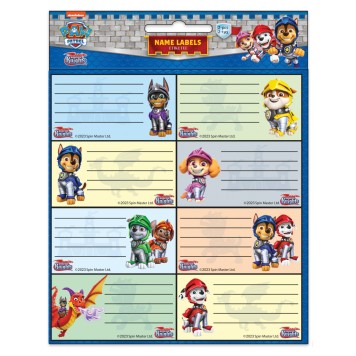 Paw Patrol Knights notebook label set of 16