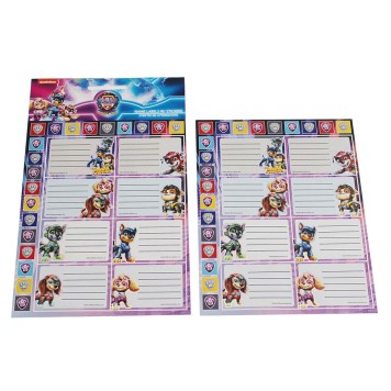 Paw Patrol Power Up notebook label with sticker 16 pcs