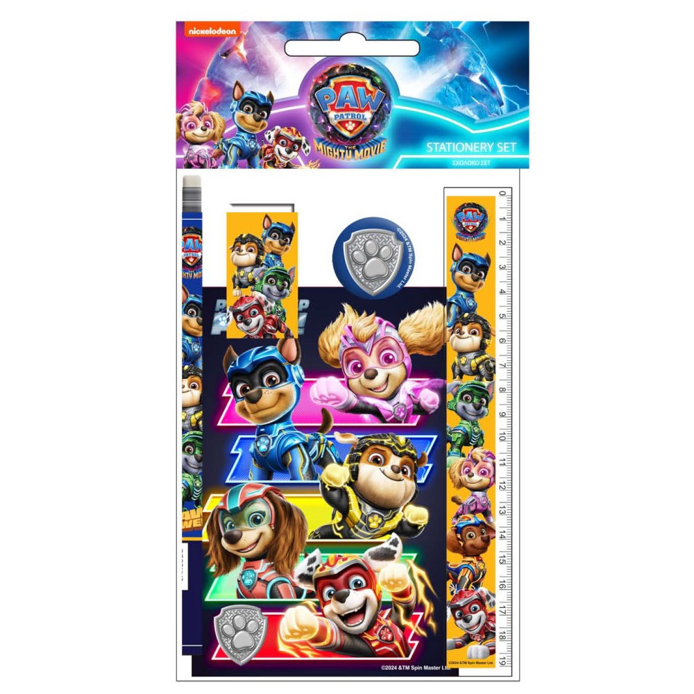 Paw Patrol Power Up 5-piece stationery set