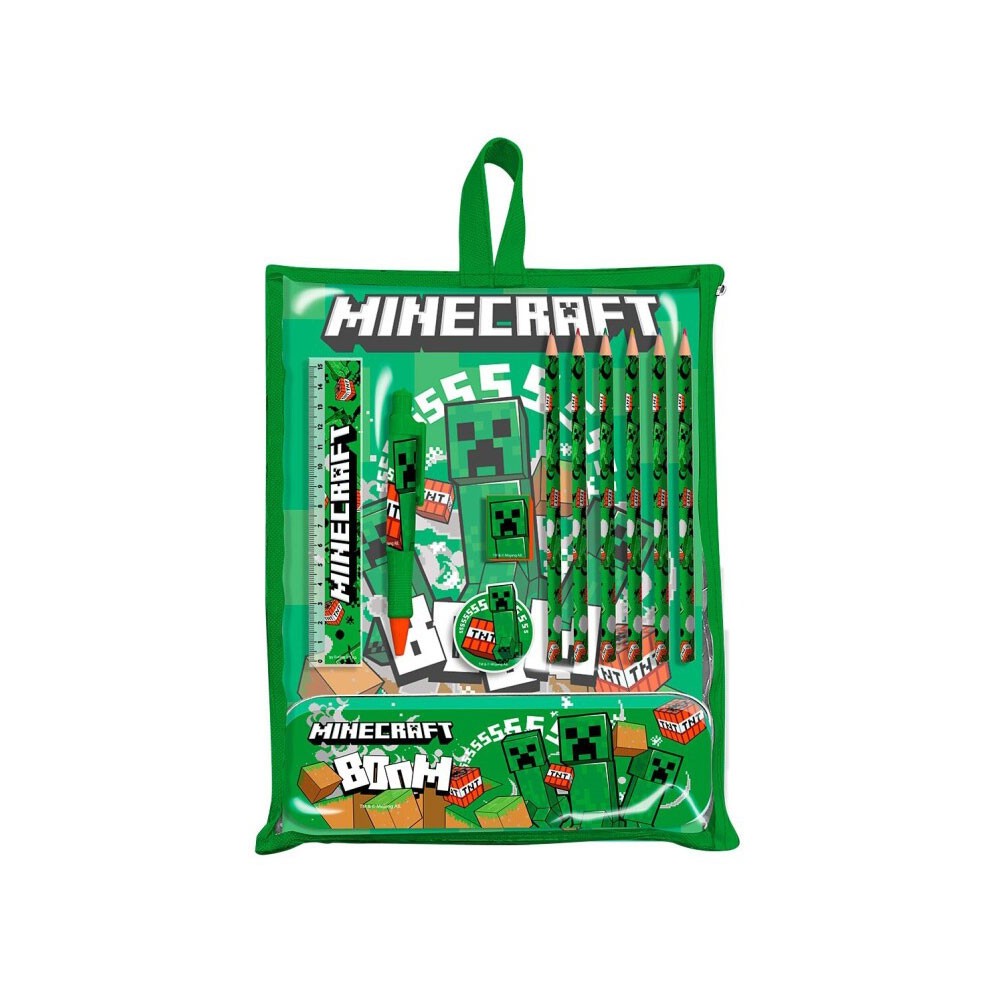 Minecraft Boom stationery set with holder