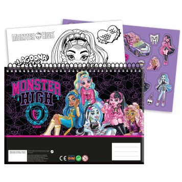 Monster High Crew A/4 spiral sketchbook with 40 pages and stickers