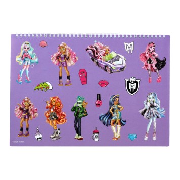 Monster High Crew A/4 spiral sketchbook with 40 pages and stickers
