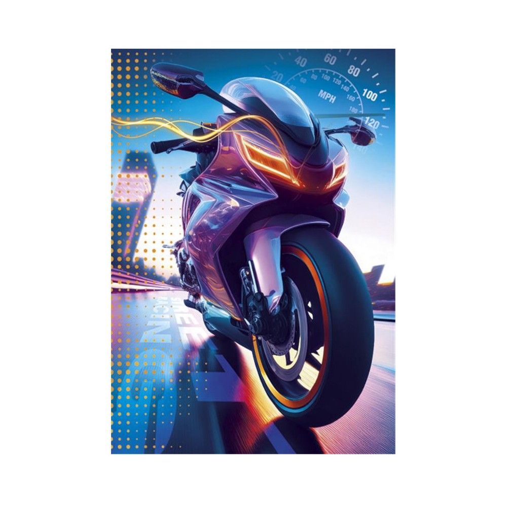 Motorcycle Speed A/4 elastic folder