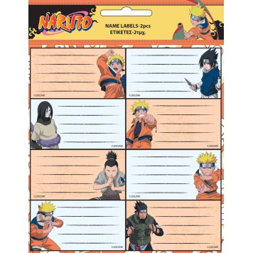 Naruto Fire notebook label set of 16