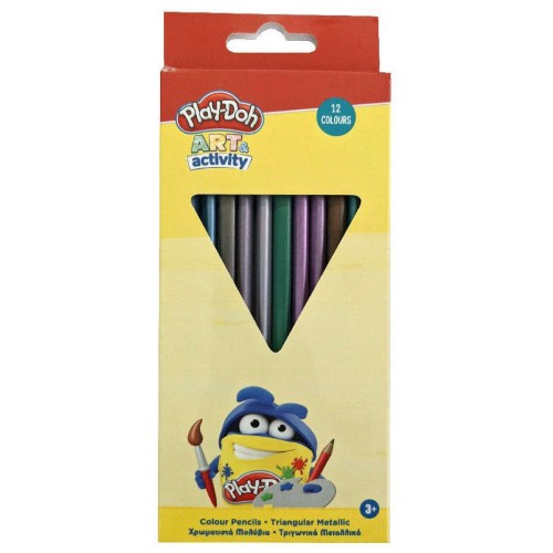 Play-Doh Art Metallic, triangular colored pencil set of 12