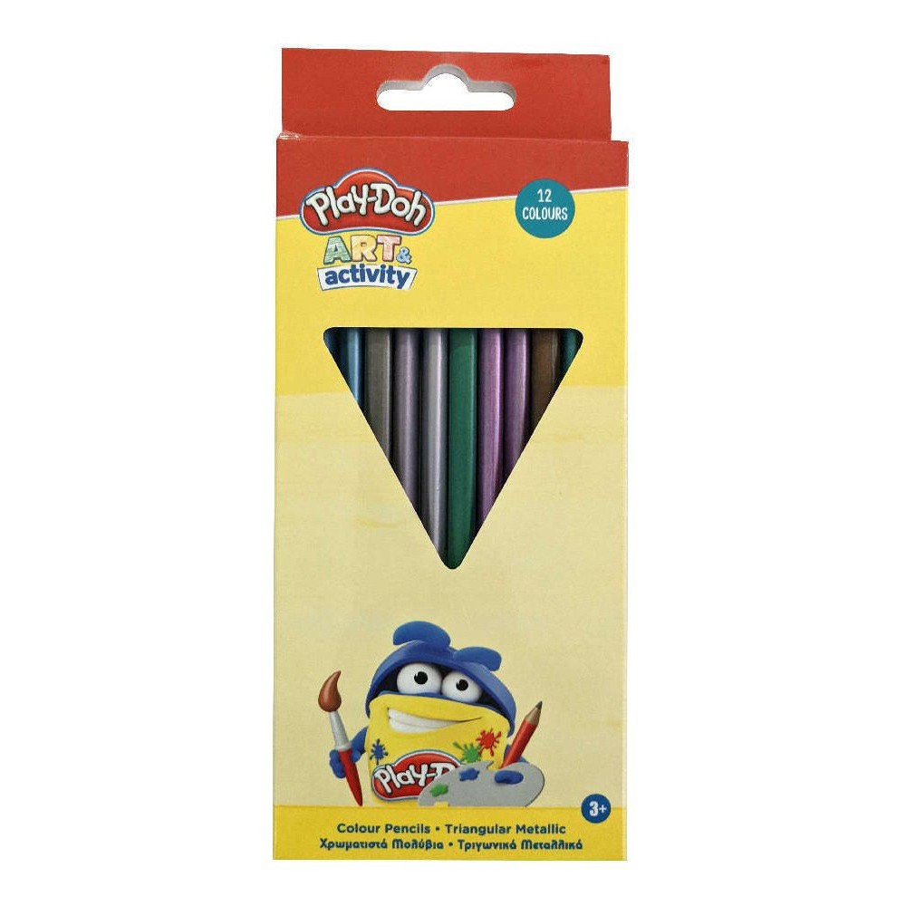 Play-Doh Art Metallic, triangular colored pencil set of 12