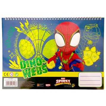 Spiderman Spidey Dino-Webs A/4 spiral sketchbook with 40 sheets and stickers