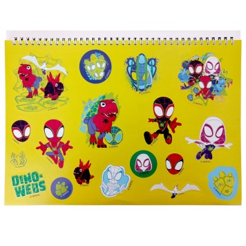 Spiderman Spidey Dino-Webs A/4 spiral sketchbook with 40 sheets and stickers