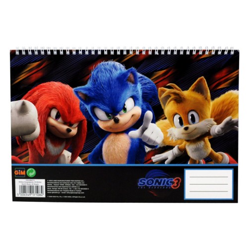 Sonic the Hedgehog Hype Man A/4 spiral sketchbook, 30 sheets