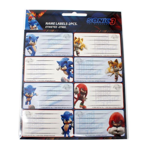 Sonic the Hedgehog Hype Man 16-piece notebook label set