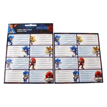 Sonic the Hedgehog Hype Man 16-piece notebook label set