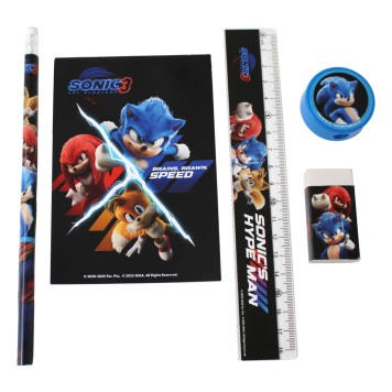 Sonic the Hedgehog Hype Man Stationery Set, 5 pcs