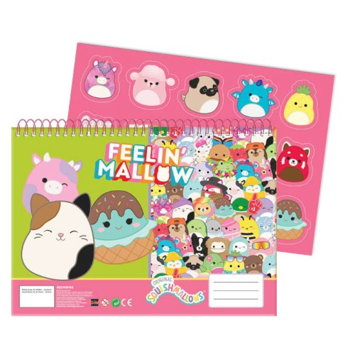 Squishmallows Feelin' A/4 spiral sketchbook with 40 sheets and sticker