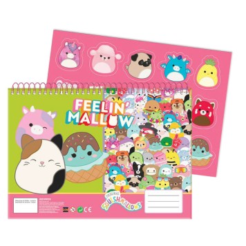 Squishmallows Feelin' A/4 spiral sketchbook with 40 sheets and sticker