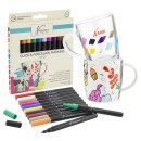 Colour Nassau  glass and porcelain marker pens set of 12