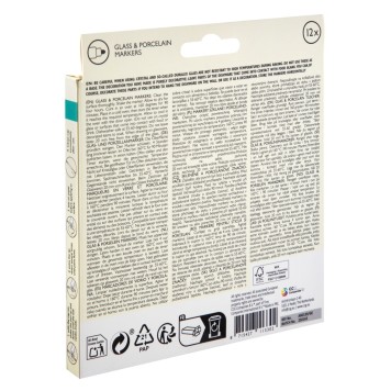 Colour Nassau  glass and porcelain marker pens set of 12