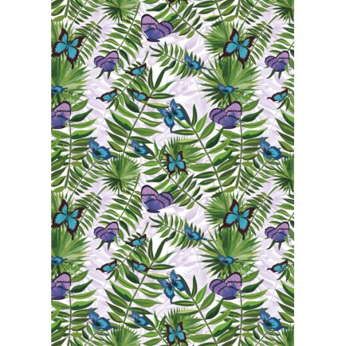 Colour Fern and Butterfly Nature A/4 Elastic Folder