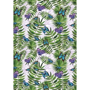 Colour Fern and Butterfly Nature A/4 Elastic Folder