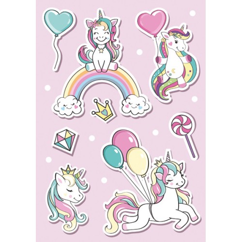 Unicorn Balloon A/4 elastic folder