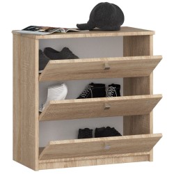Szafka na buty MINI 3 uchylne drzwiczki 60 cm - dąb sonoma
