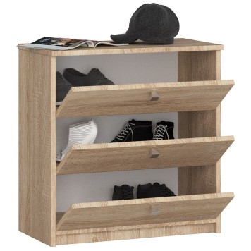 Szafka na buty MINI 3 uchylne drzwiczki 60 cm - dąb sonoma