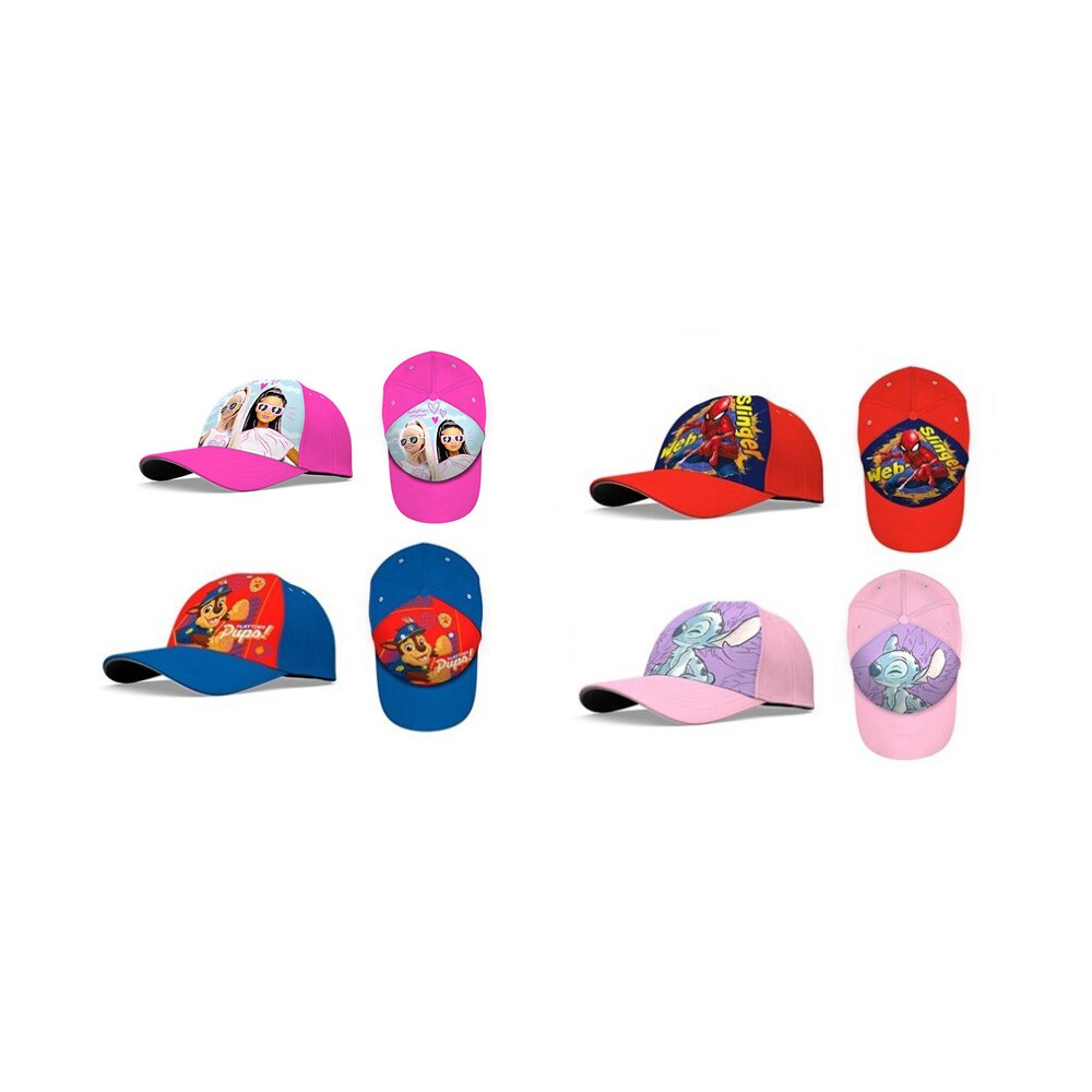 Disney Lilo and Stitch Mix Disney Lilo & Stitch, Spider-Man, Paw Patrol, Barbie kids baseball cap