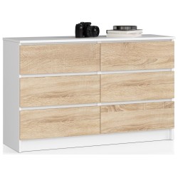 KOMODA K120 6SZ CLP BIAŁY / SONOMA