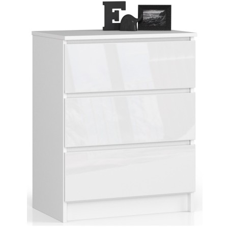 KOMODA K60 3SZ CLP BIAŁY POŁYSK